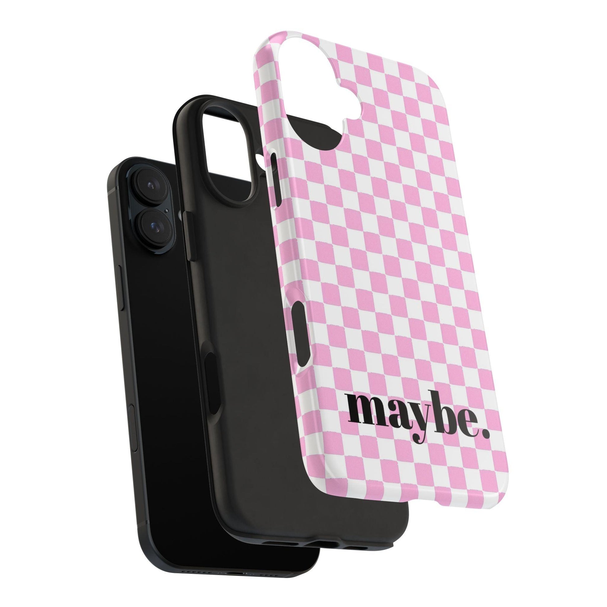 maybe. Pink Check Chess Tough iPhone Case with White and Pink Boxes - SmartHomeGoodies
