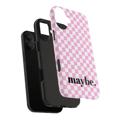 maybe. Pink Check Chess Tough iPhone Case with White and Pink Boxes - SmartHomeGoodies