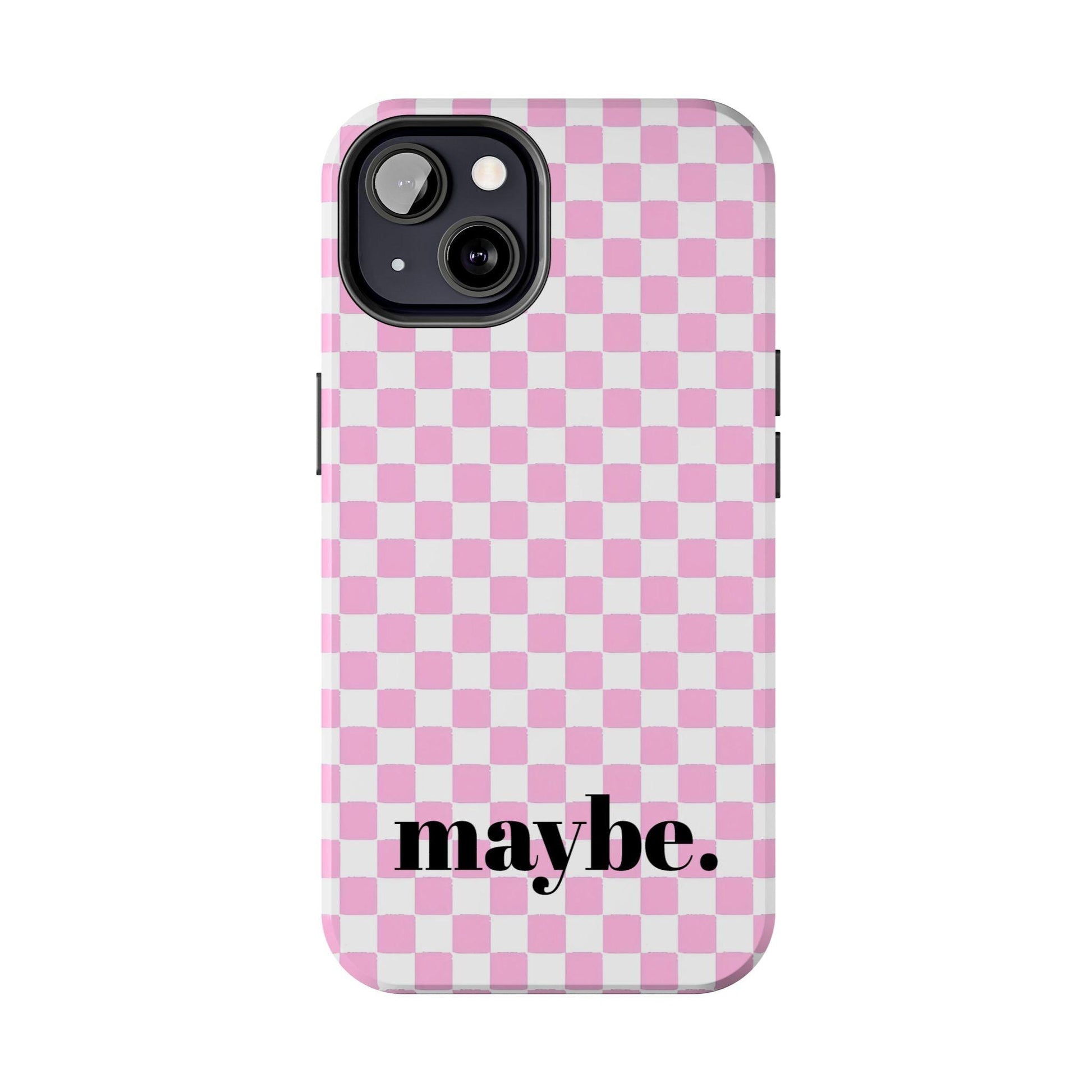 maybe. Pink Check Chess Tough iPhone Case with White and Pink Boxes - SmartHomeGoodies
