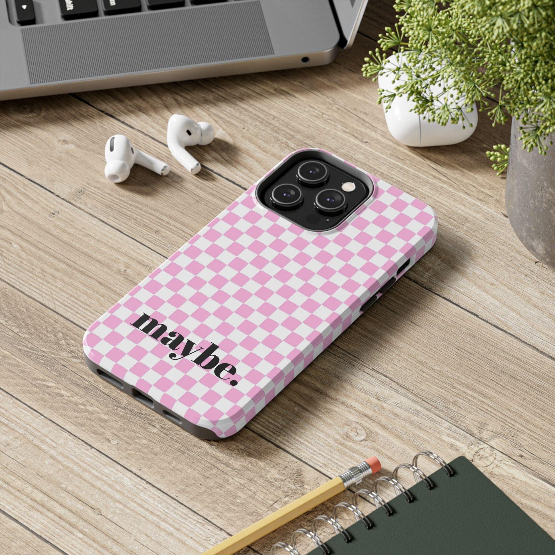 maybe. Pink Check Chess Tough iPhone Case with White and Pink Boxes - SmartHomeGoodies