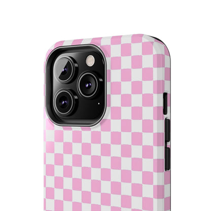 maybe. Pink Check Chess Tough iPhone Case with White and Pink Boxes - SmartHomeGoodies