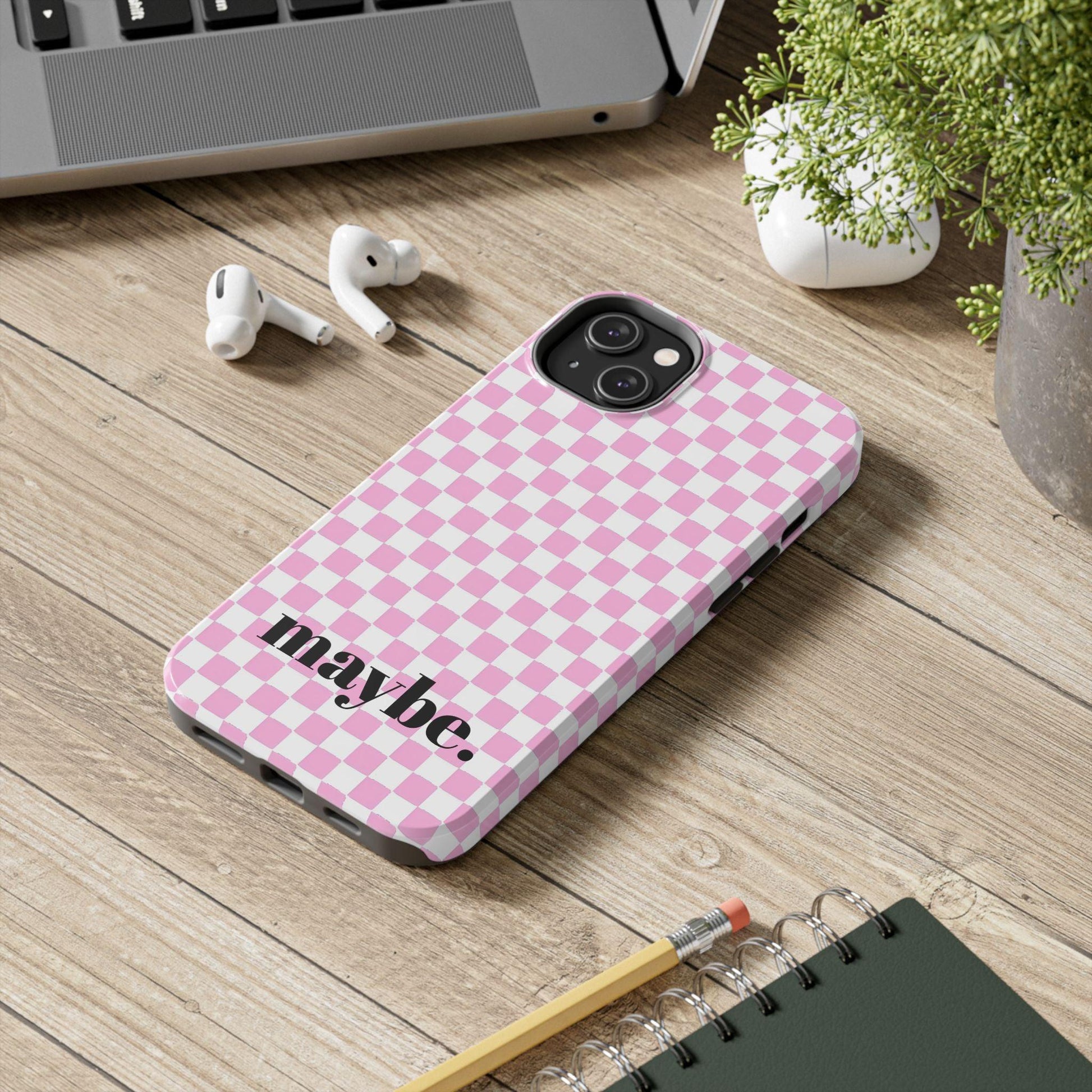 maybe. Pink Check Chess Tough iPhone Case with White and Pink Boxes - SmartHomeGoodies