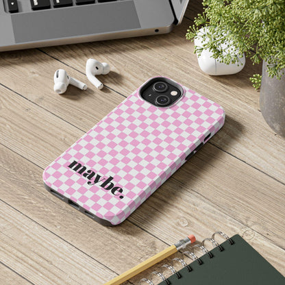 maybe. Pink Check Chess Tough iPhone Case with White and Pink Boxes - SmartHomeGoodies