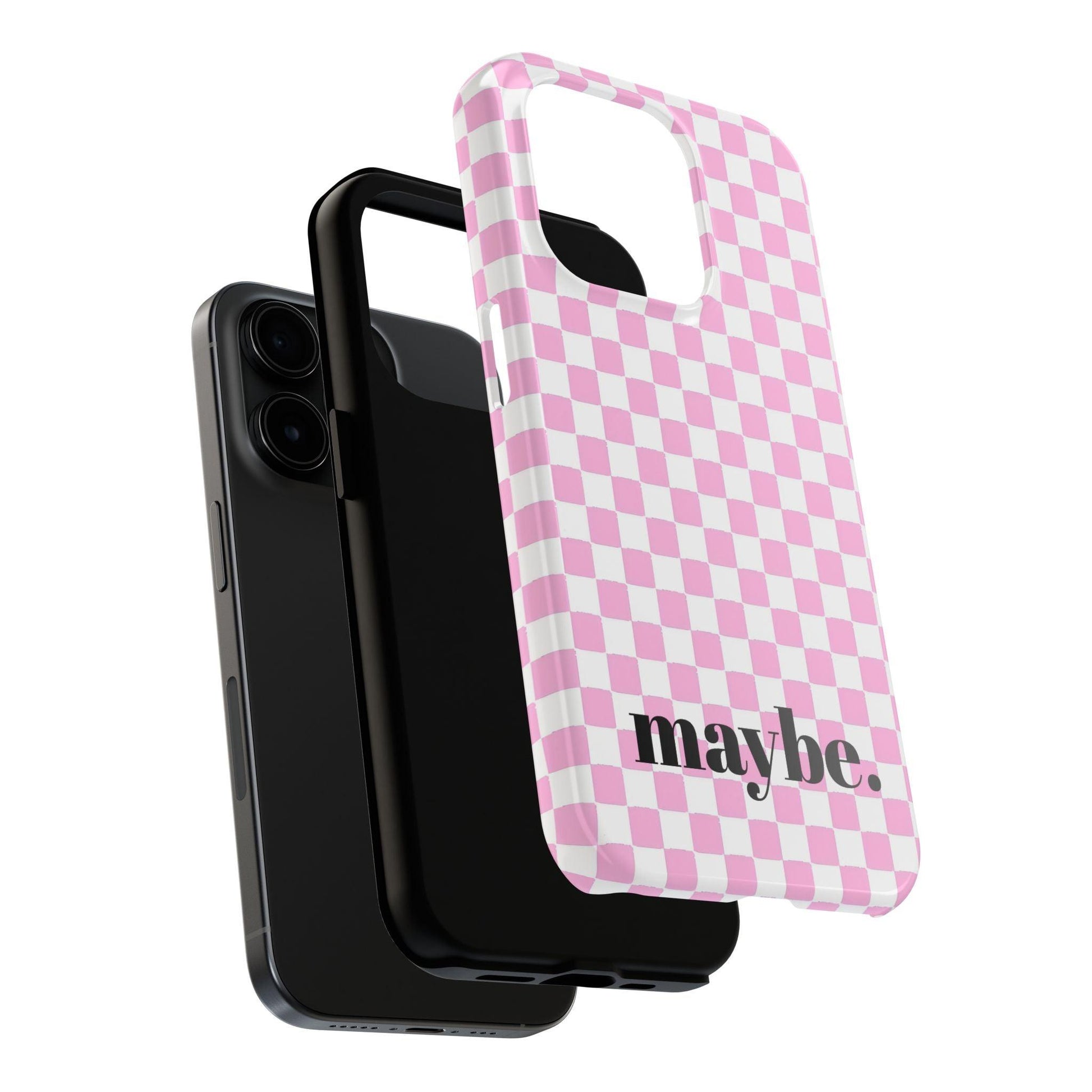 maybe. Pink Check Chess Tough iPhone Case with White and Pink Boxes - SmartHomeGoodies