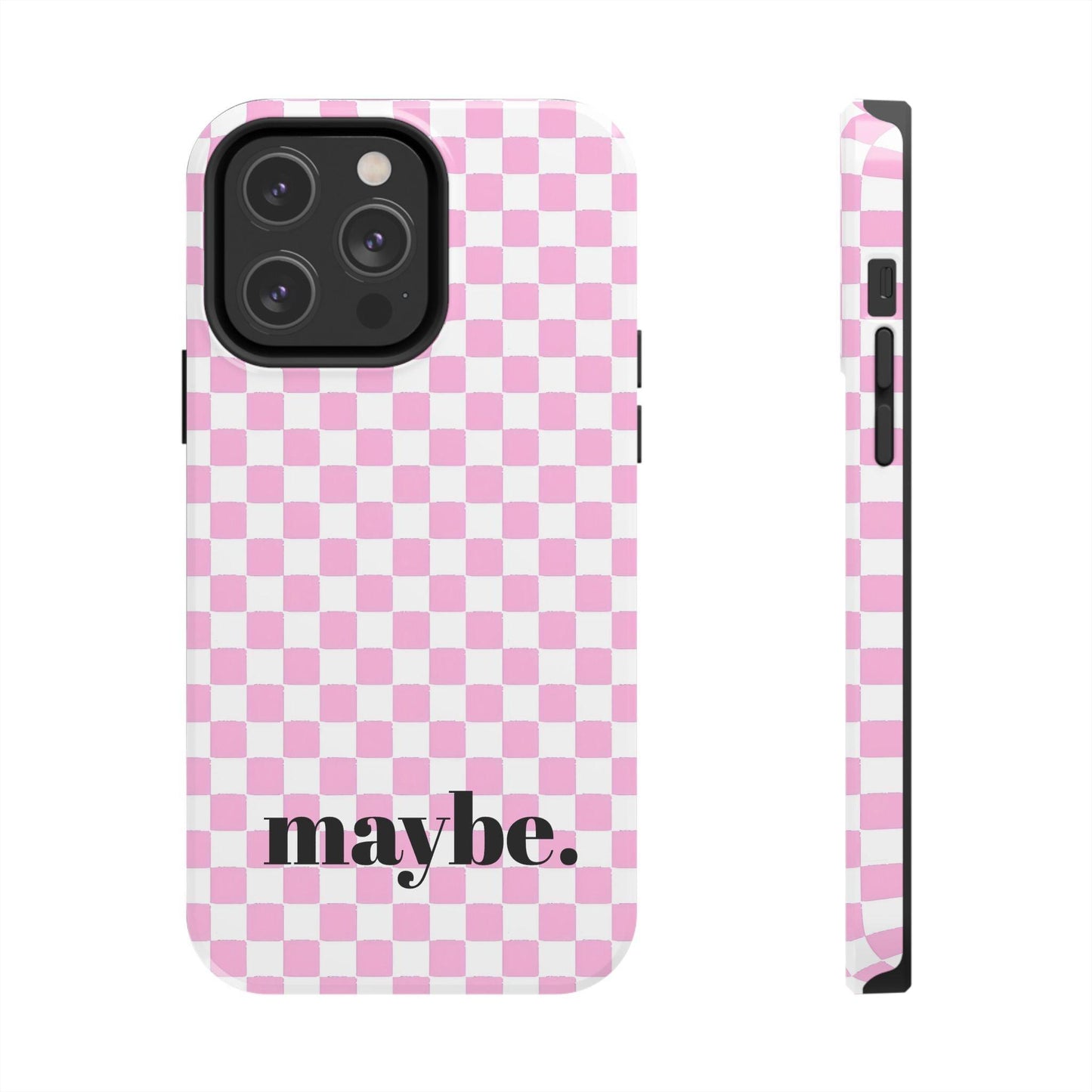 maybe. Pink Check Chess Tough iPhone Case with White and Pink Boxes - SmartHomeGoodies