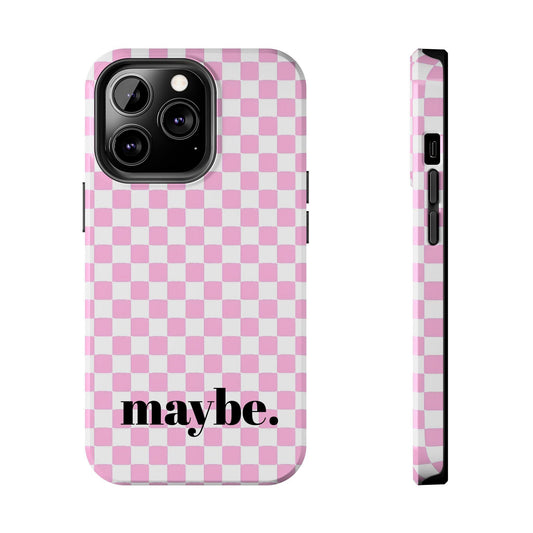 maybe. Pink Check Chess Tough iPhone Case with White and Pink Boxes - SmartHomeGoodies