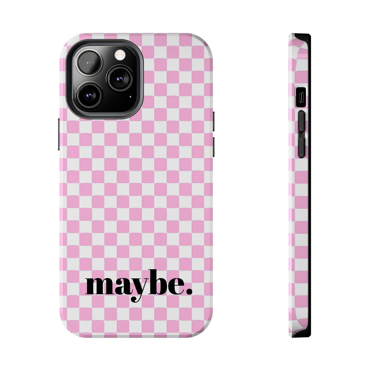 maybe. Pink Check Chess Tough iPhone Case with White and Pink Boxes - SmartHomeGoodies
