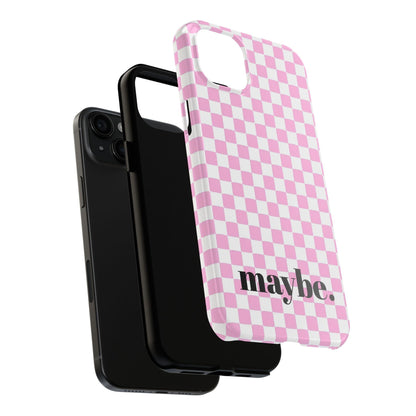 maybe. Pink Check Chess Tough iPhone Case with White and Pink Boxes - SmartHomeGoodies