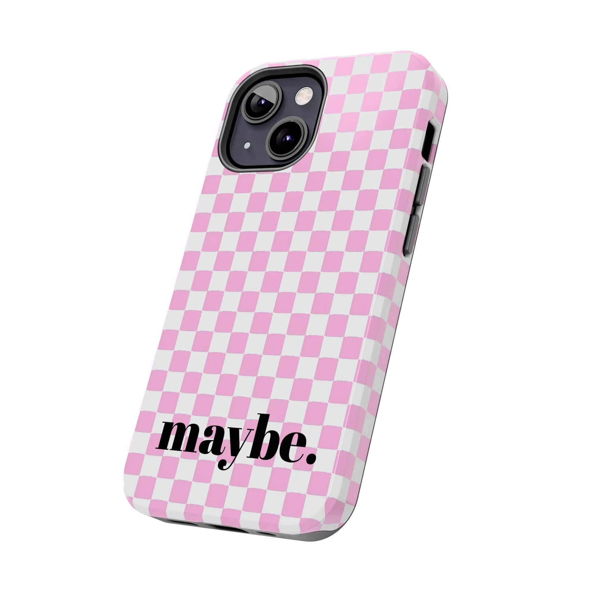 maybe. Pink Check Chess Tough iPhone Case with White and Pink Boxes - SmartHomeGoodies