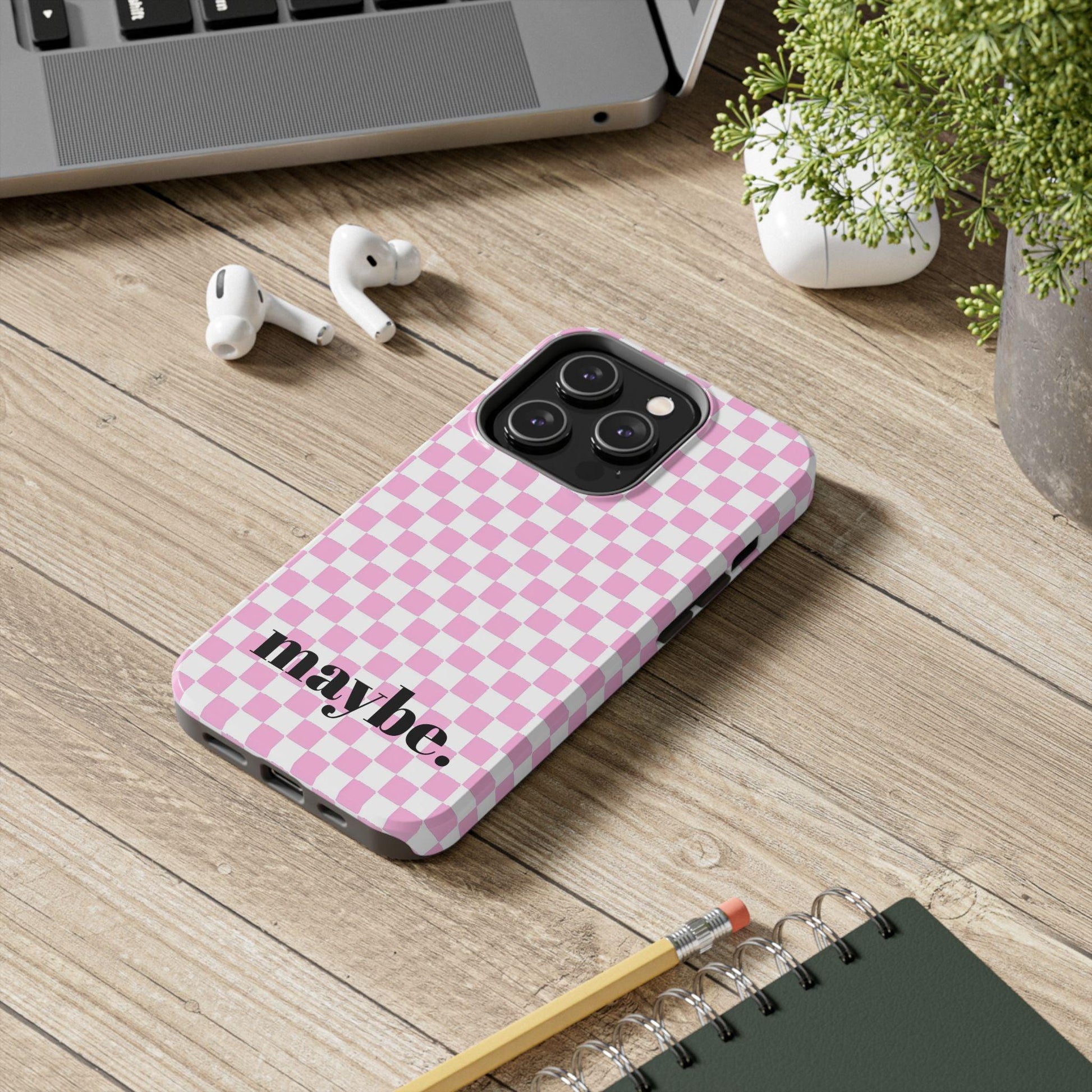 maybe. Pink Check Chess Tough iPhone Case with White and Pink Boxes - SmartHomeGoodies
