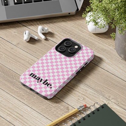 maybe. Pink Check Chess Tough iPhone Case with White and Pink Boxes - SmartHomeGoodies