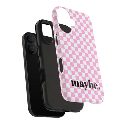 maybe. Pink Check Chess Tough iPhone Case with White and Pink Boxes - SmartHomeGoodies