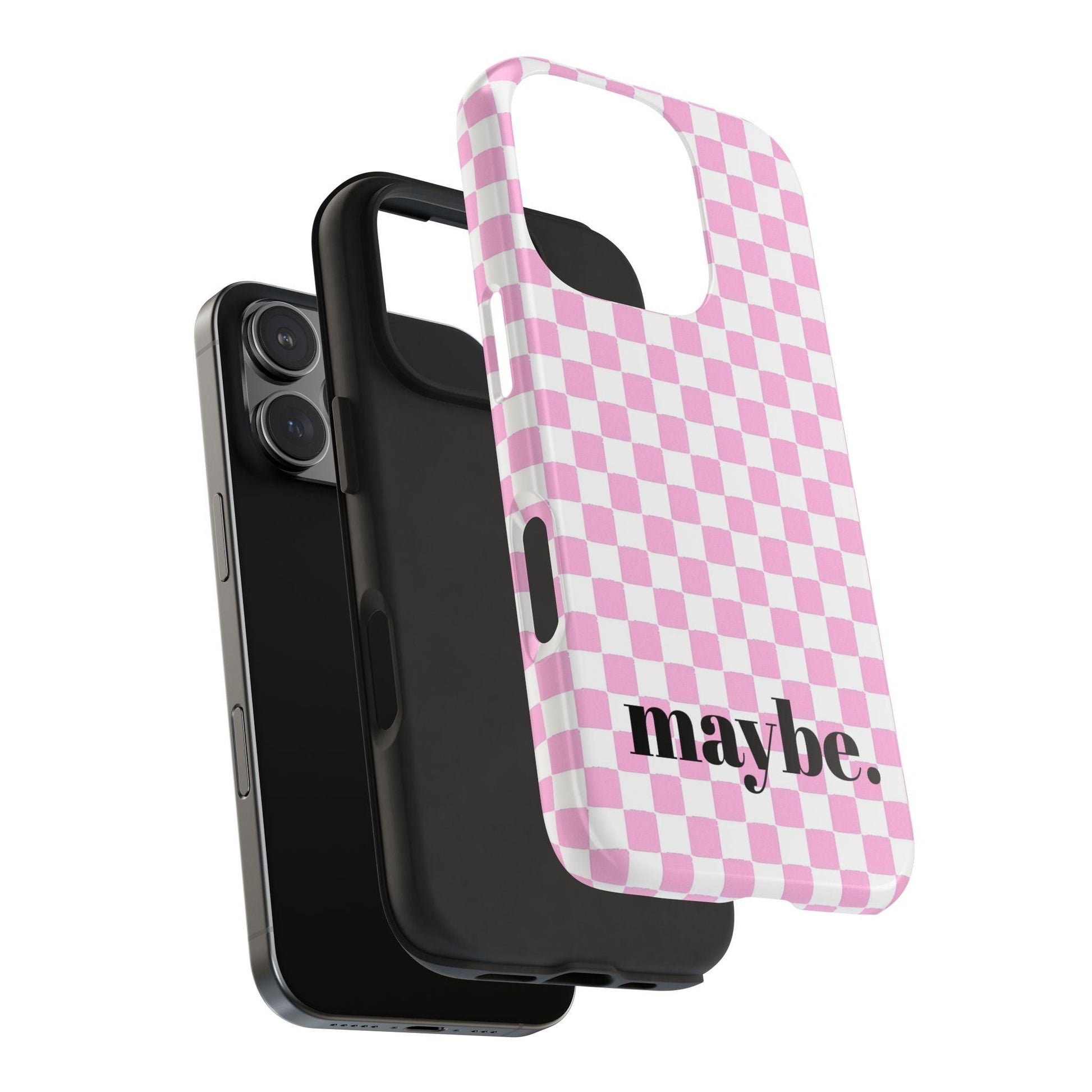 maybe. Pink Check Chess Tough iPhone Case with White and Pink Boxes - SmartHomeGoodies