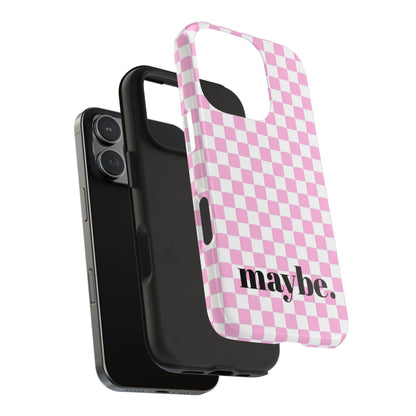 maybe. Pink Check Chess Tough iPhone Case with White and Pink Boxes - SmartHomeGoodies