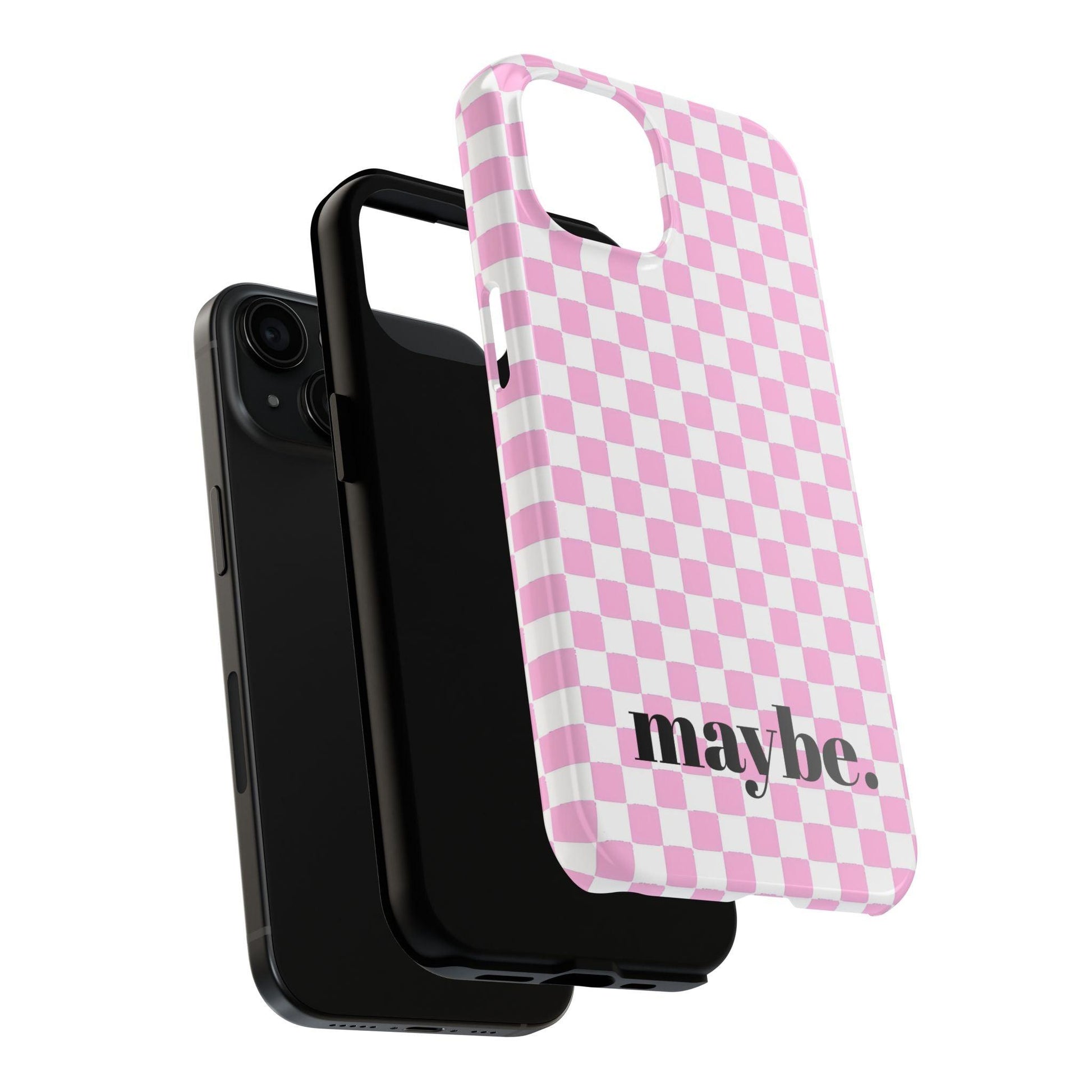 maybe. Pink Check Chess Tough iPhone Case with White and Pink Boxes - SmartHomeGoodies