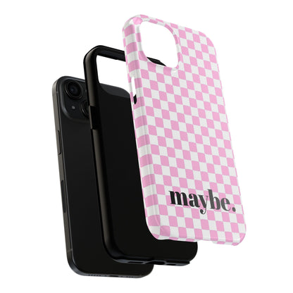 maybe. Pink Check Chess Tough iPhone Case with White and Pink Boxes - SmartHomeGoodies