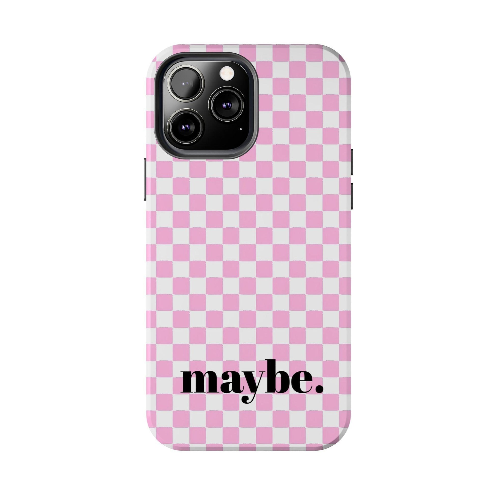 maybe. Pink Check Chess Tough iPhone Case with White and Pink Boxes - SmartHomeGoodies