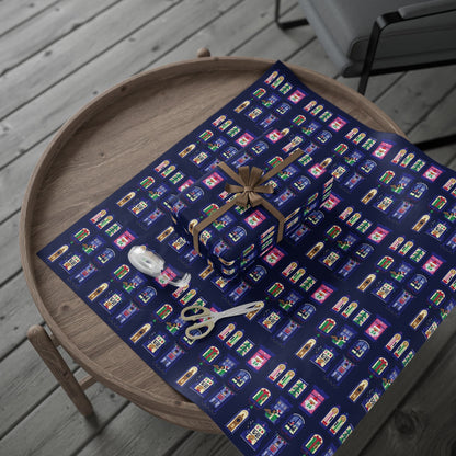 Nutcracker & Festive Windows Midnight Christmas Wrapping Paper - SmartHomeGoodies