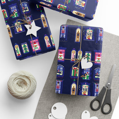 Nutcracker & Festive Windows Midnight Christmas Wrapping Paper - SmartHomeGoodies