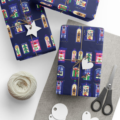 Nutcracker & Festive Windows Midnight Christmas Wrapping Paper - SmartHomeGoodies