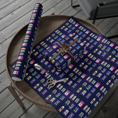 Nutcracker & Festive Windows Midnight Christmas Wrapping Paper - SmartHomeGoodies