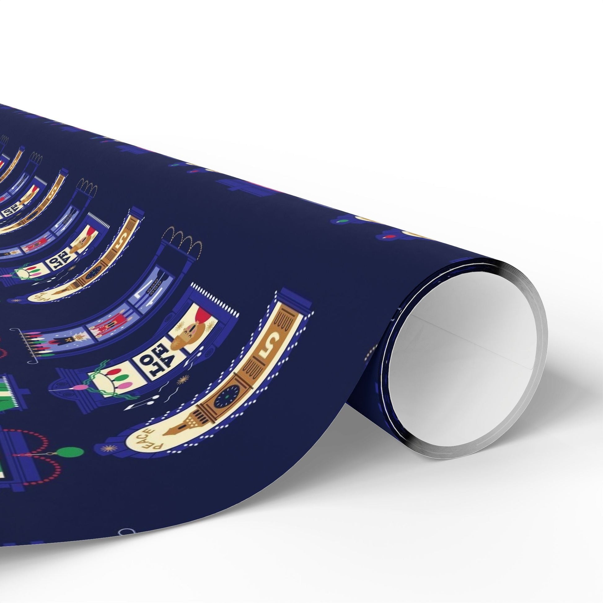 Nutcracker & Festive Windows Midnight Christmas Wrapping Paper - SmartHomeGoodies