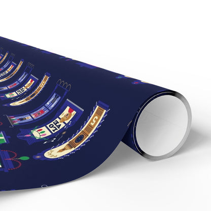 Nutcracker & Festive Windows Midnight Christmas Wrapping Paper - SmartHomeGoodies