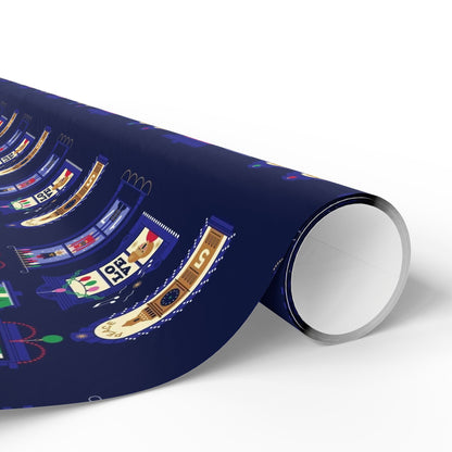 Nutcracker & Festive Windows Midnight Christmas Wrapping Paper - SmartHomeGoodies