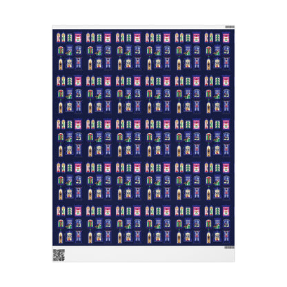 Nutcracker & Festive Windows Midnight Christmas Wrapping Paper - SmartHomeGoodies