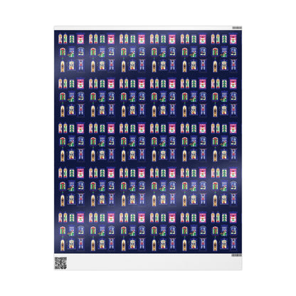 Nutcracker & Festive Windows Midnight Christmas Wrapping Paper - SmartHomeGoodies