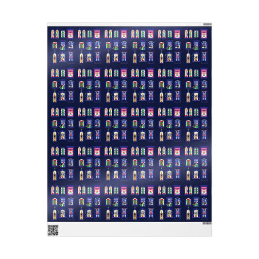 Nutcracker & Festive Windows Midnight Christmas Wrapping Paper - SmartHomeGoodies