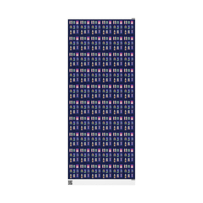 Nutcracker & Festive Windows Midnight Christmas Wrapping Paper - SmartHomeGoodies