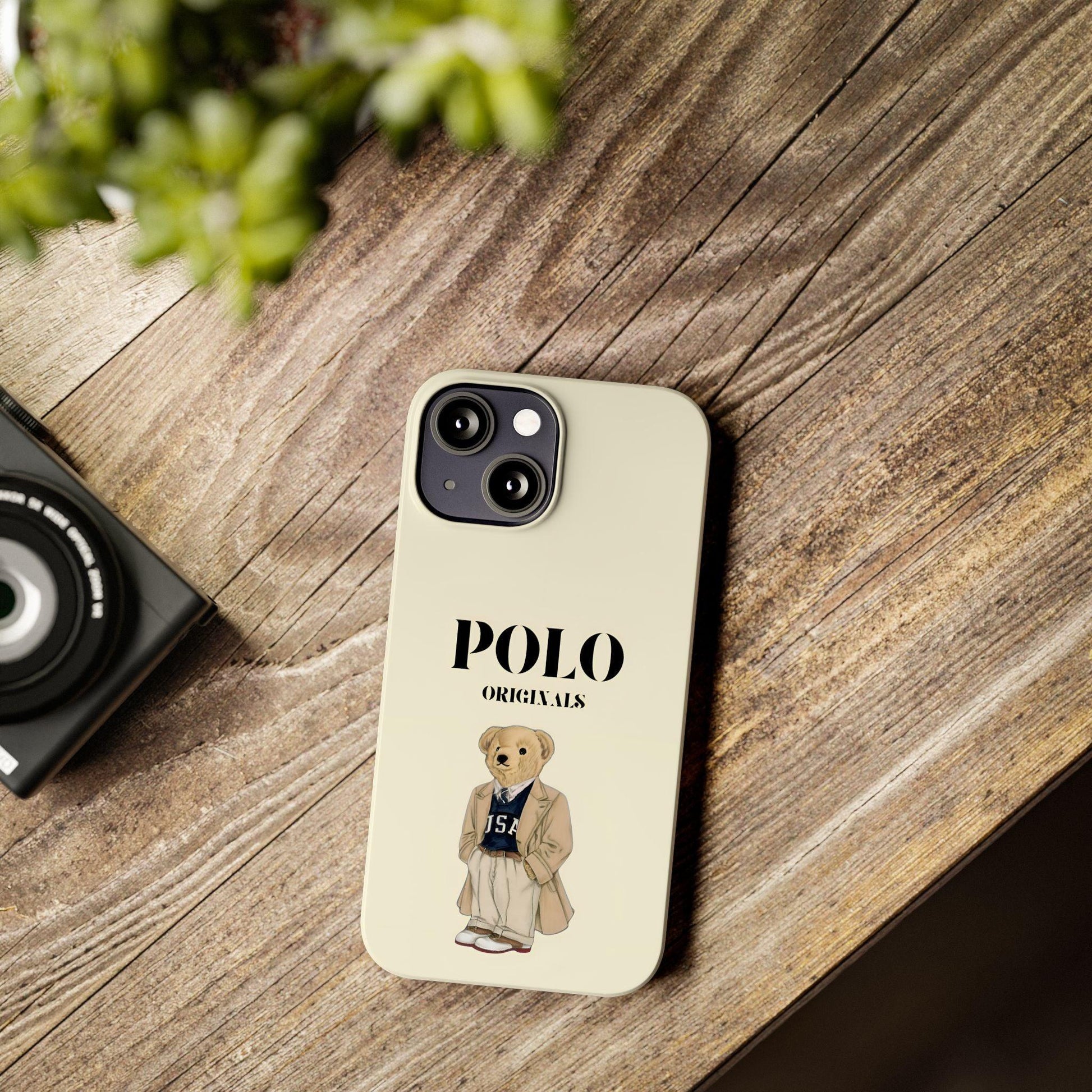 Polo Originals Bear Slim Phone Cases in Beige - SmartHomeGoodies