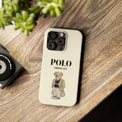 Polo Originals Bear Slim Phone Cases in Beige - SmartHomeGoodies