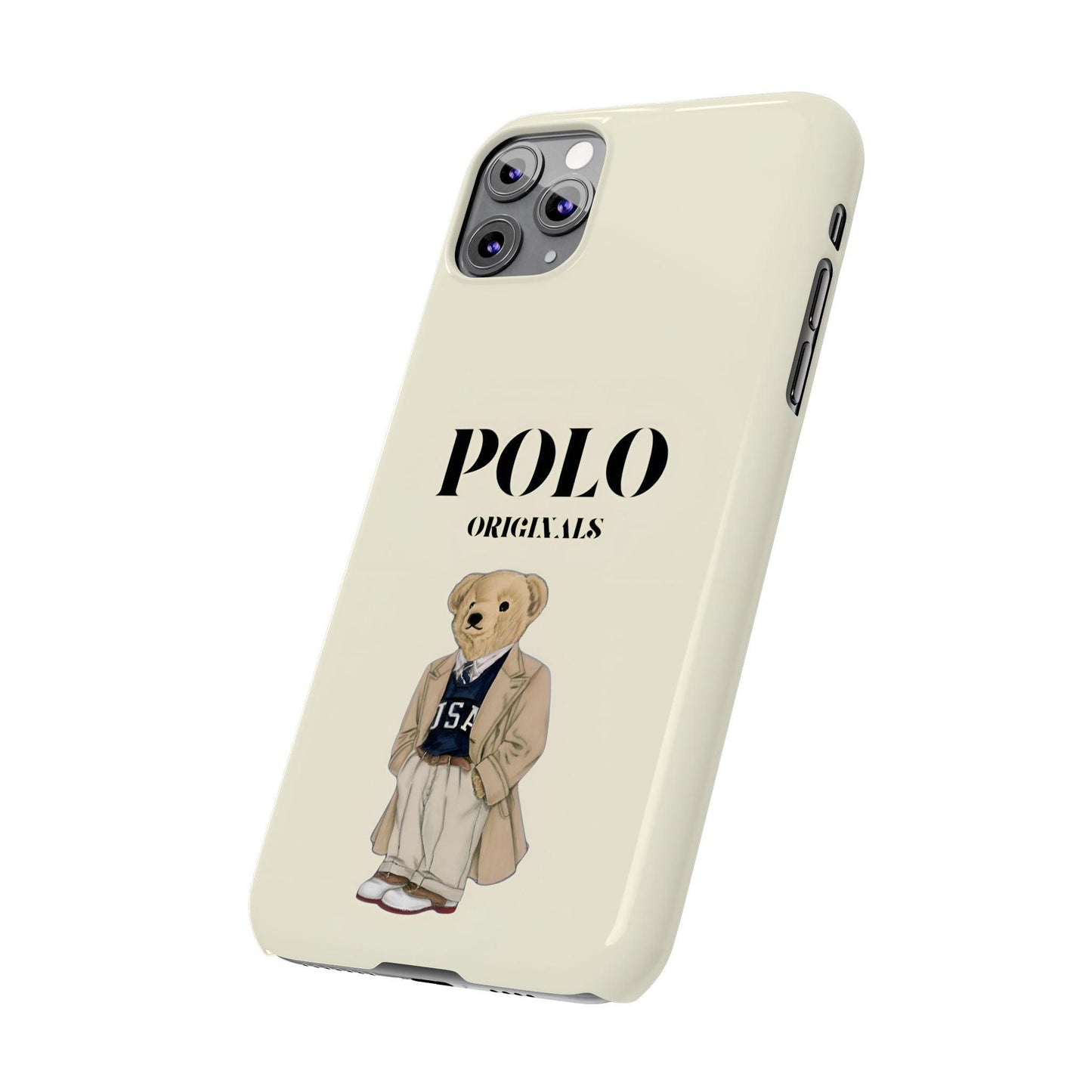 Polo Originals Bear Slim Phone Cases in Beige - SmartHomeGoodies