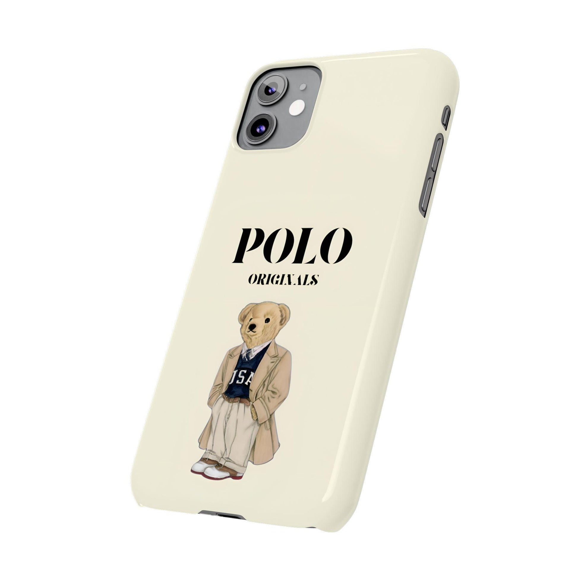 Polo Originals Bear Slim Phone Cases in Beige - SmartHomeGoodies
