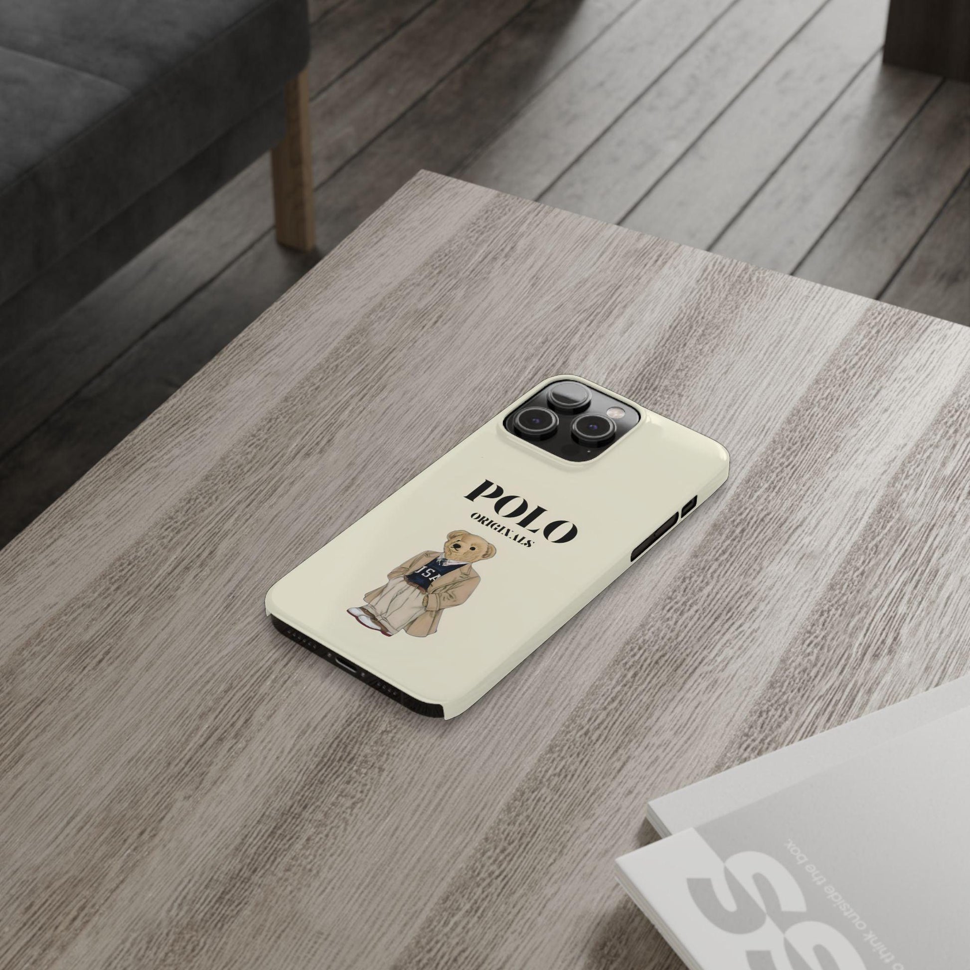 Polo Originals Bear Slim Phone Cases in Beige - SmartHomeGoodies