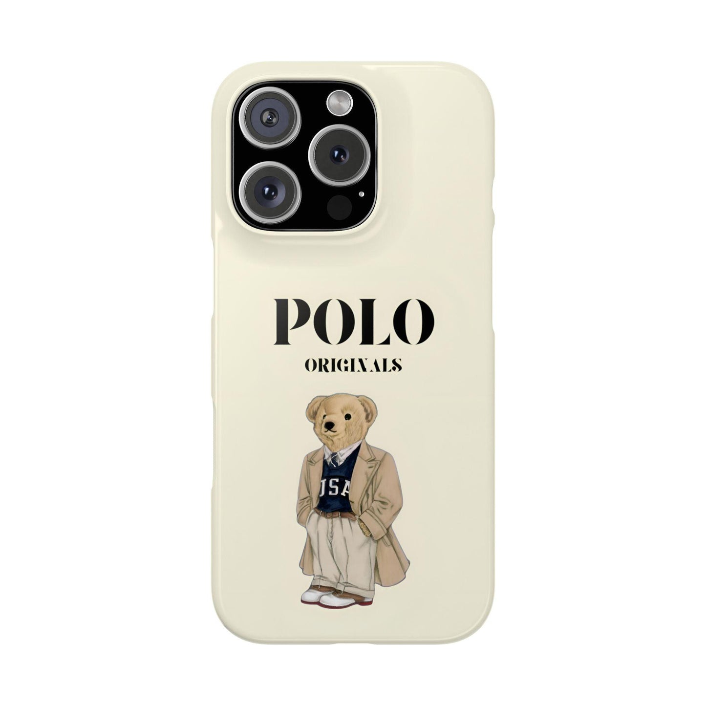 Polo Originals Bear Slim Phone Cases in Beige - SmartHomeGoodies