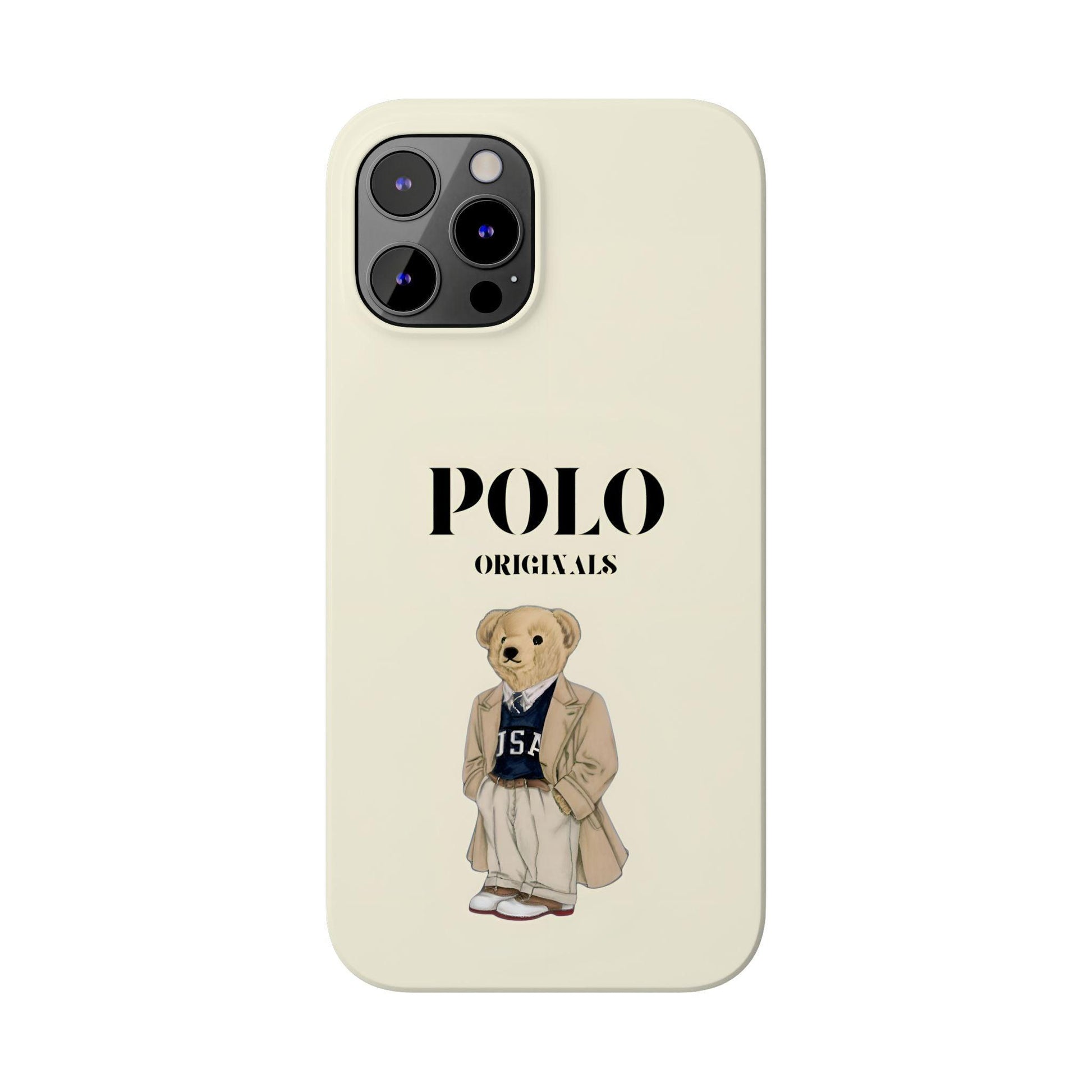 Polo Originals Bear Slim Phone Cases in Beige - SmartHomeGoodies