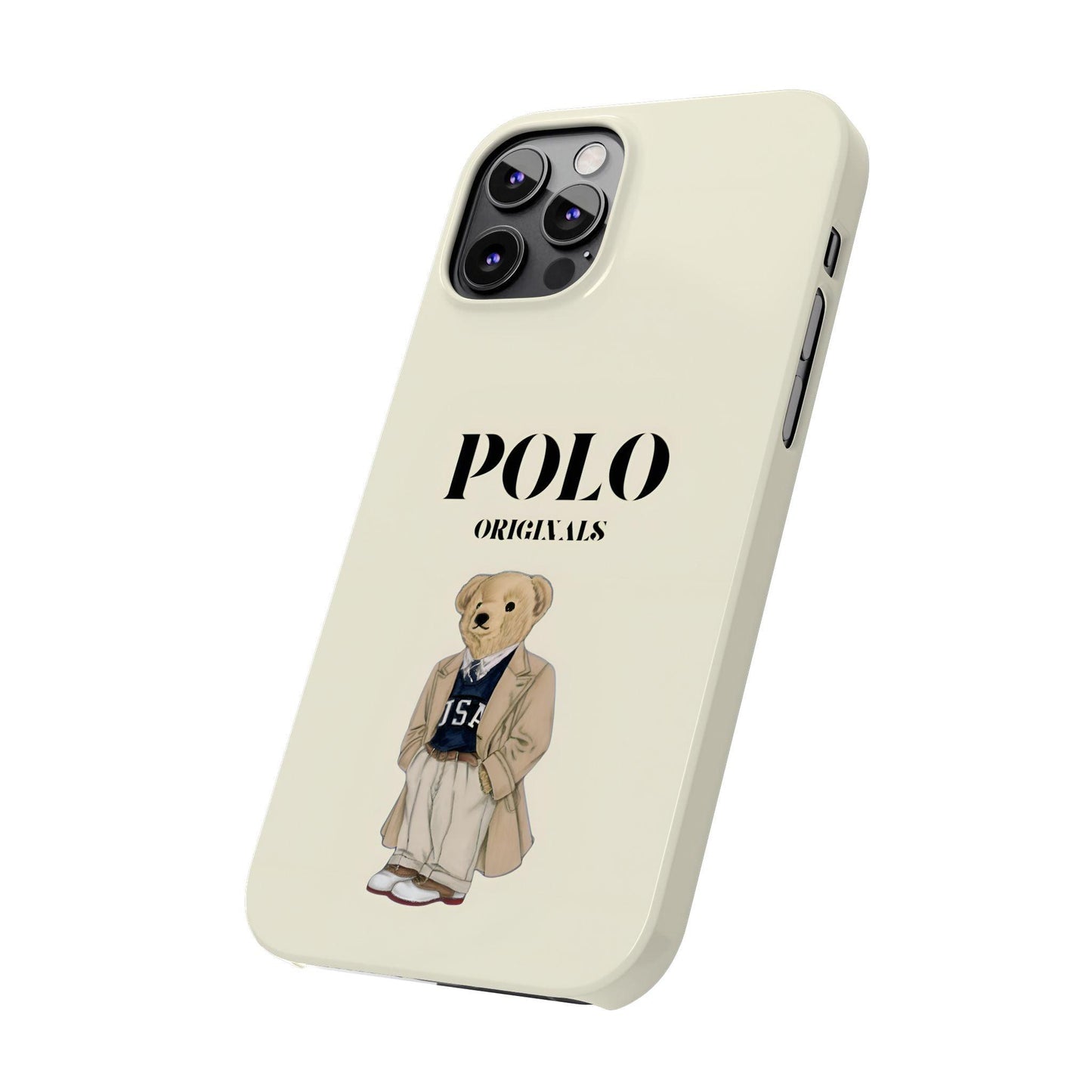 Polo Originals Bear Slim Phone Cases in Beige - SmartHomeGoodies