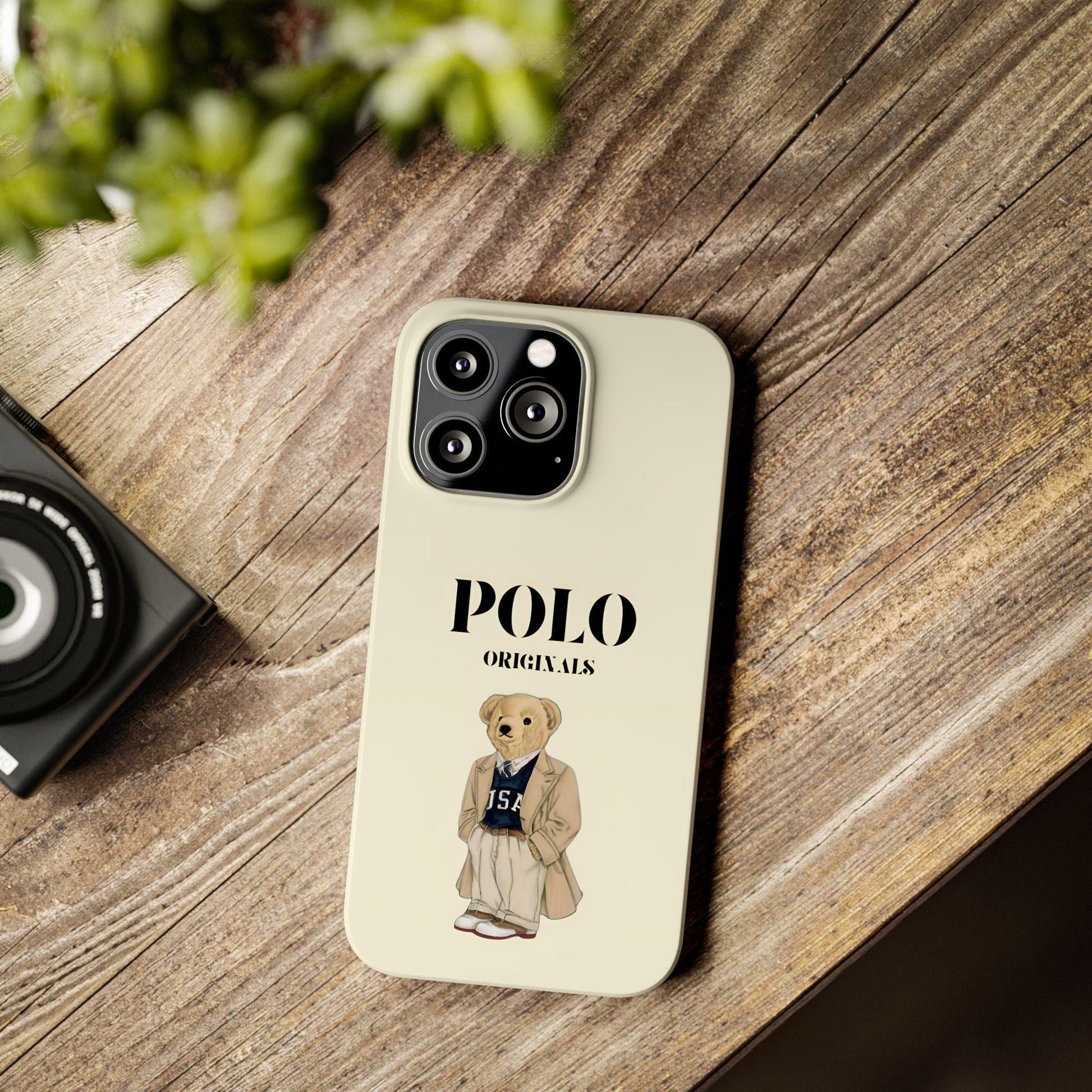 Polo Originals Bear Slim Phone Cases in Beige - SmartHomeGoodies