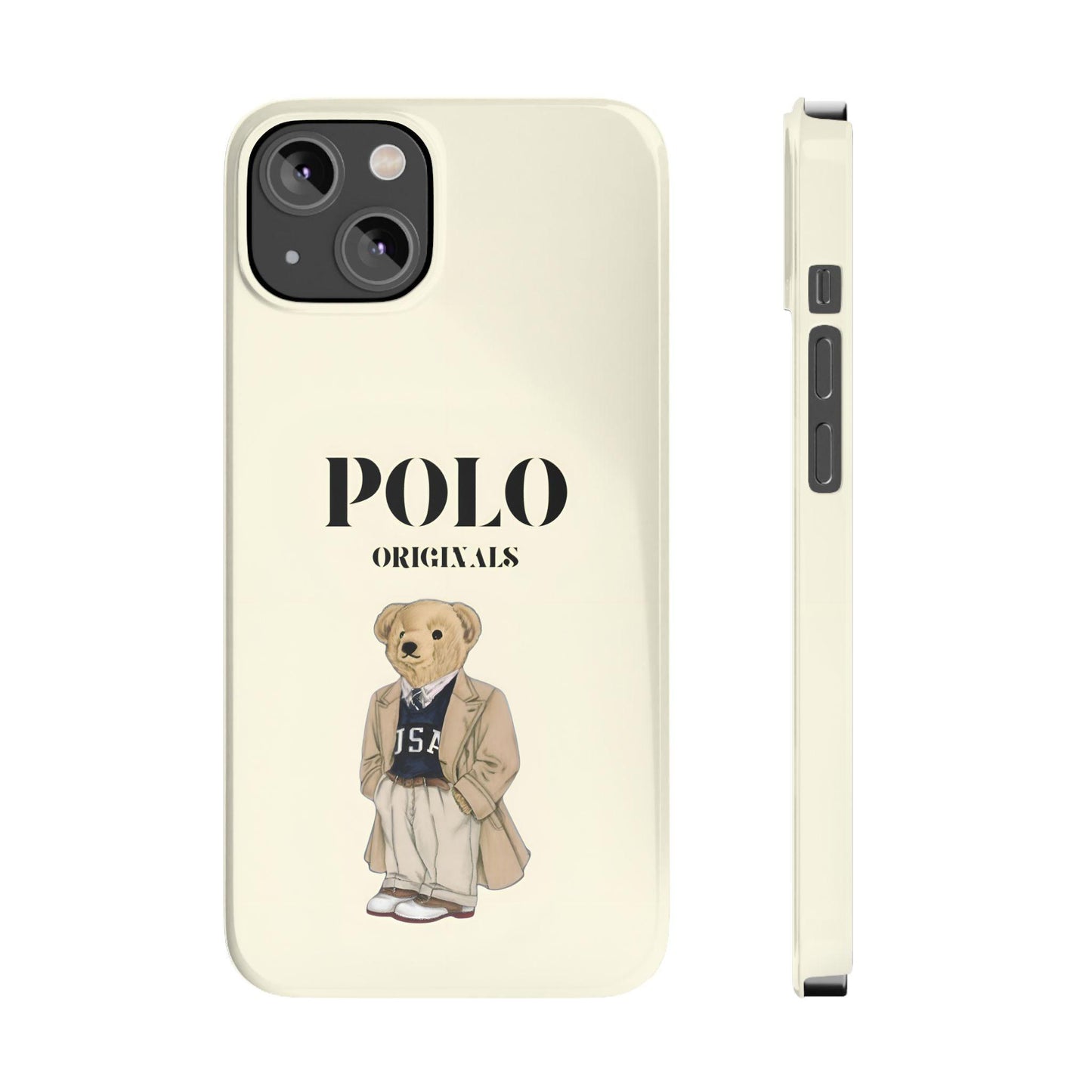 Polo Originals Bear Slim Phone Cases in Beige - SmartHomeGoodies