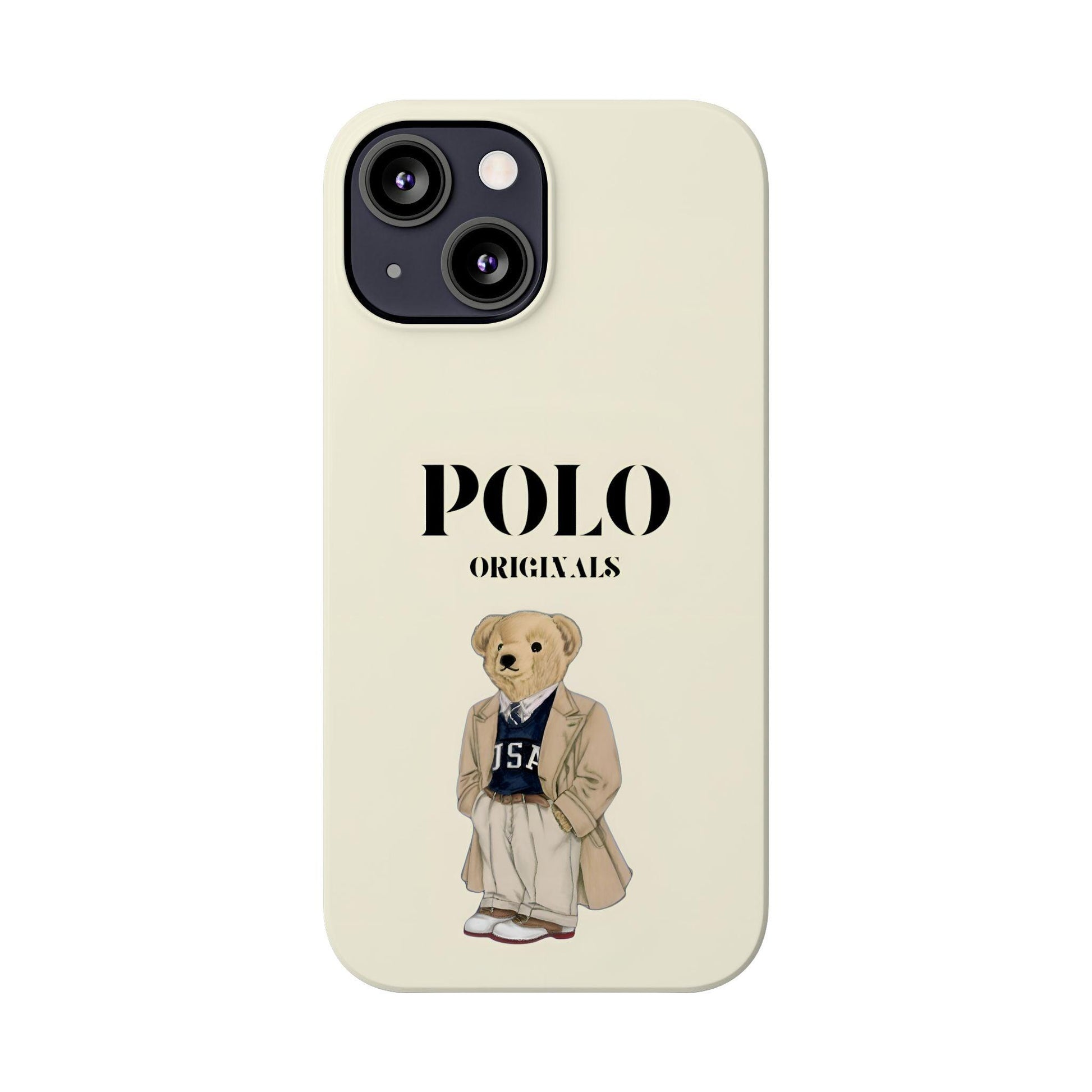 Polo Originals Bear Slim Phone Cases in Beige - SmartHomeGoodies