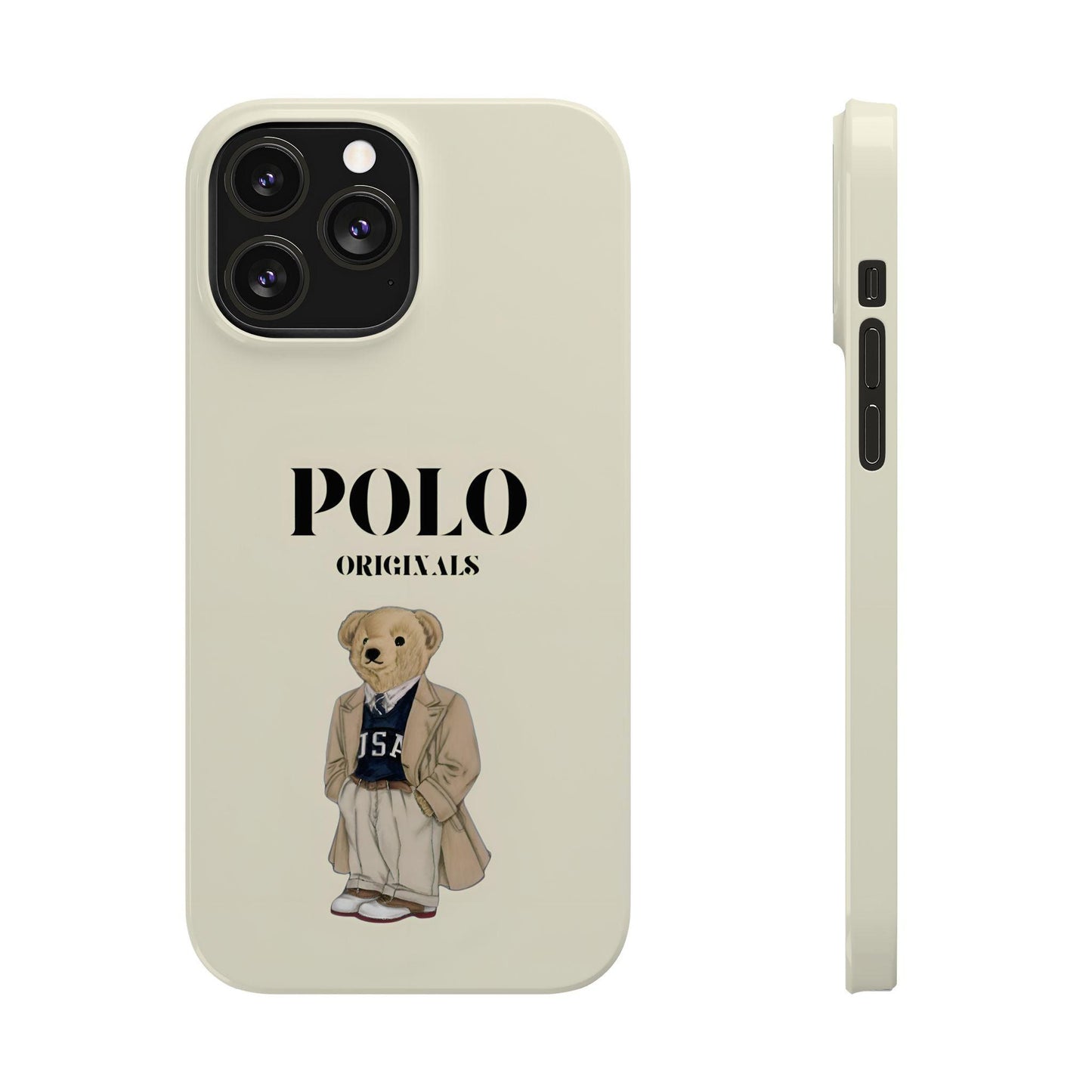 Polo Originals Bear Slim Phone Cases in Beige - SmartHomeGoodies