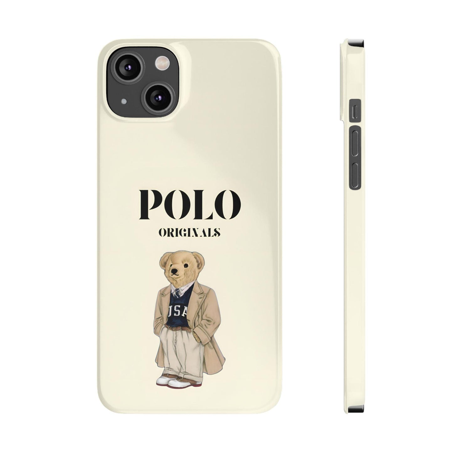 Polo Originals Bear Slim Phone Cases in Beige - SmartHomeGoodies