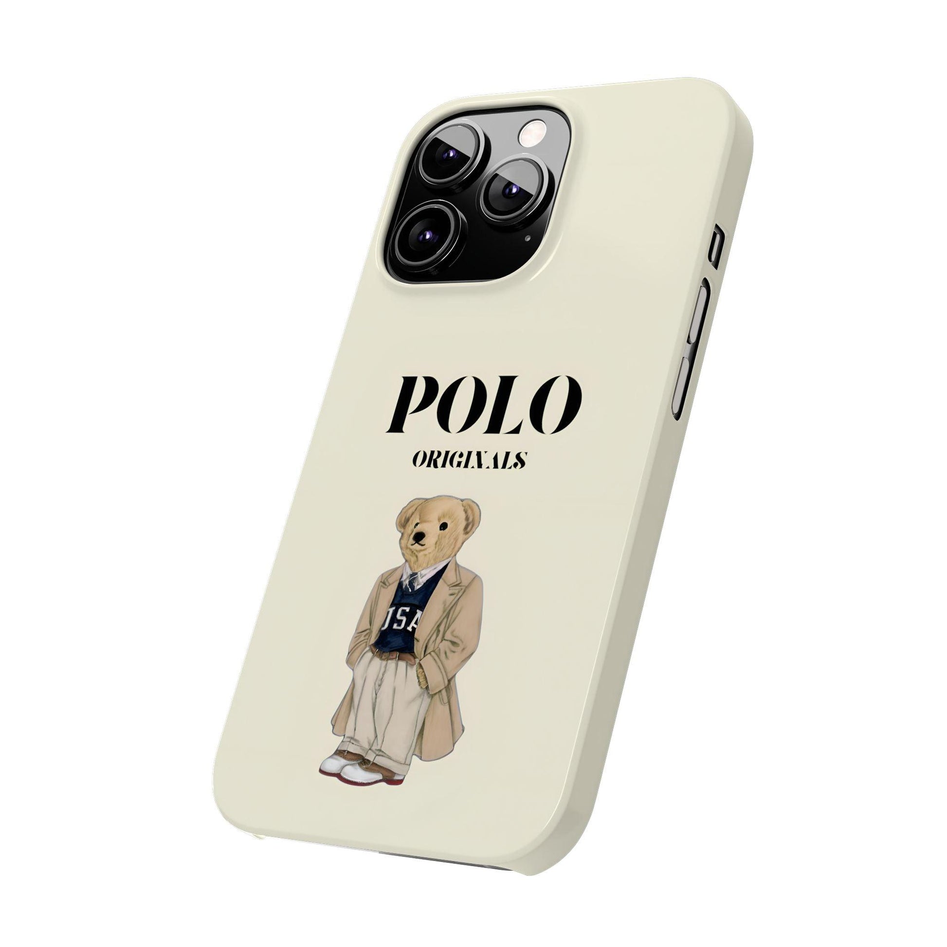 Polo Originals Bear Slim Phone Cases in Beige - SmartHomeGoodies