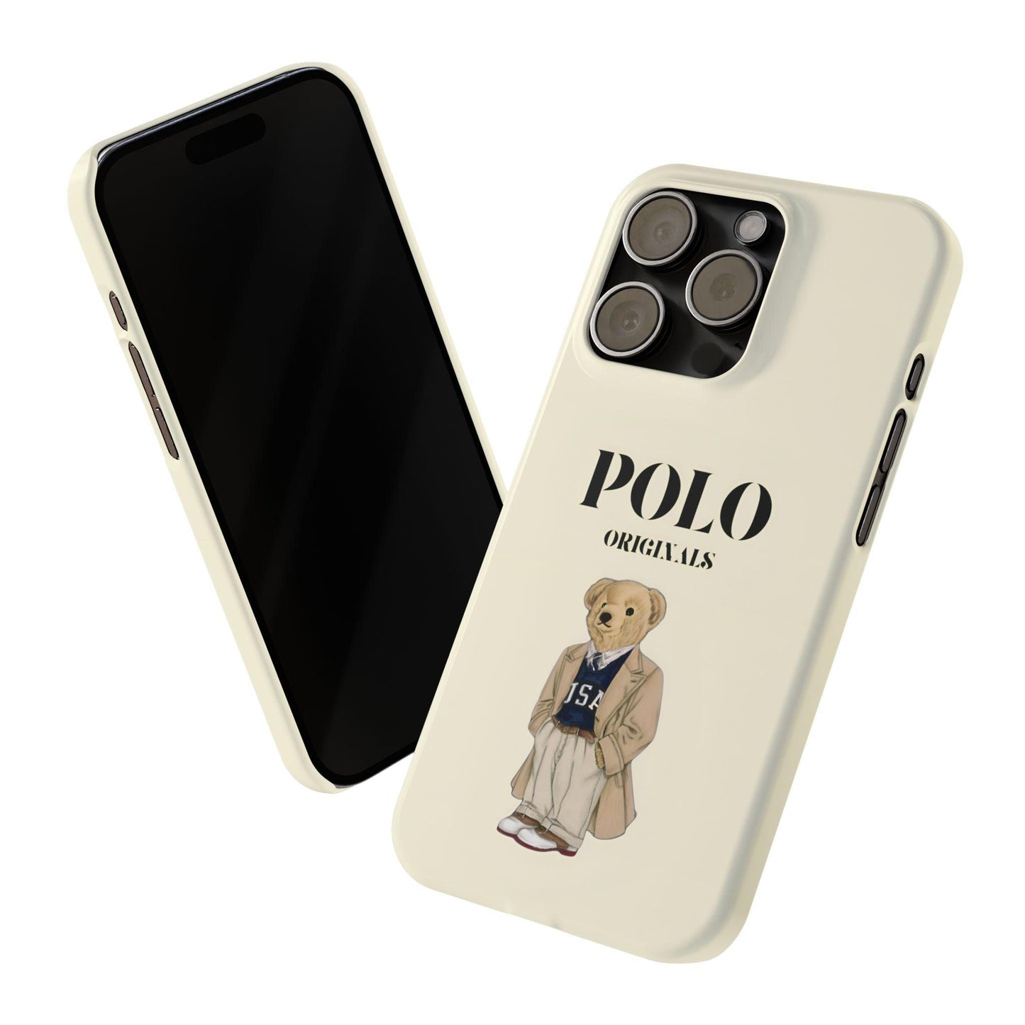 Polo Originals Bear Slim Phone Cases in Beige - SmartHomeGoodies