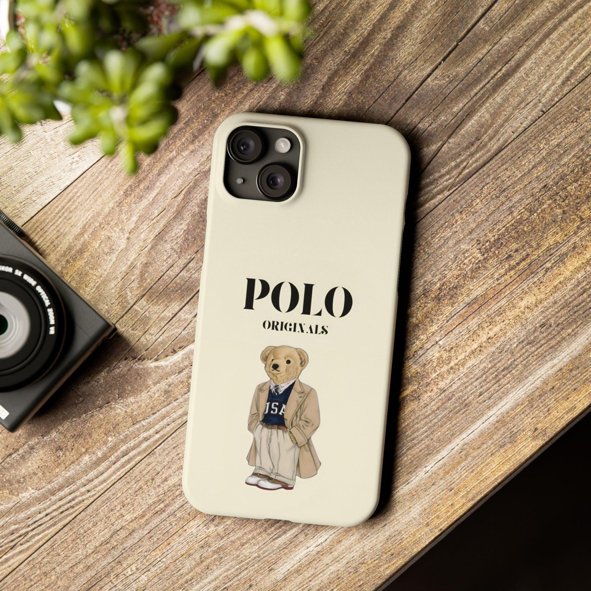 Polo Originals Bear Slim Phone Cases in Beige - SmartHomeGoodies