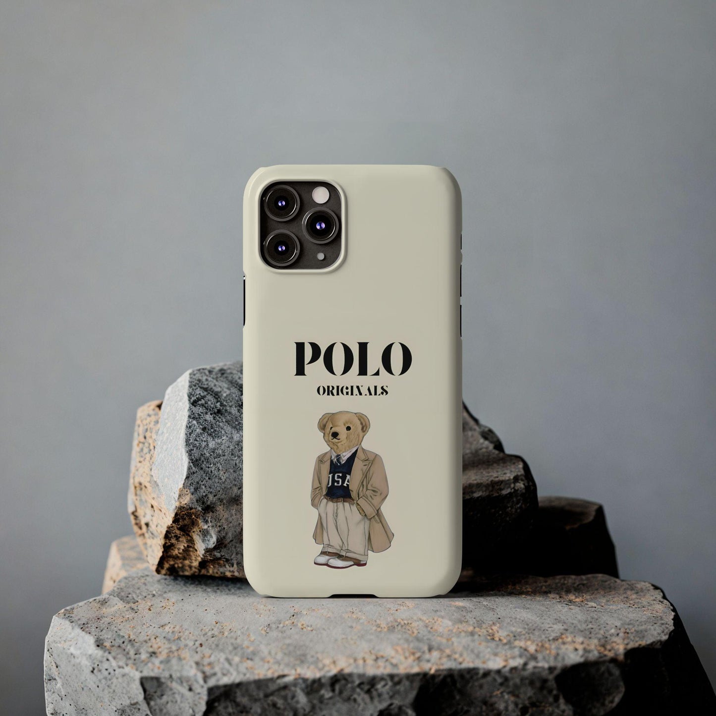 Polo Originals Bear Slim Phone Cases in Beige - SmartHomeGoodies