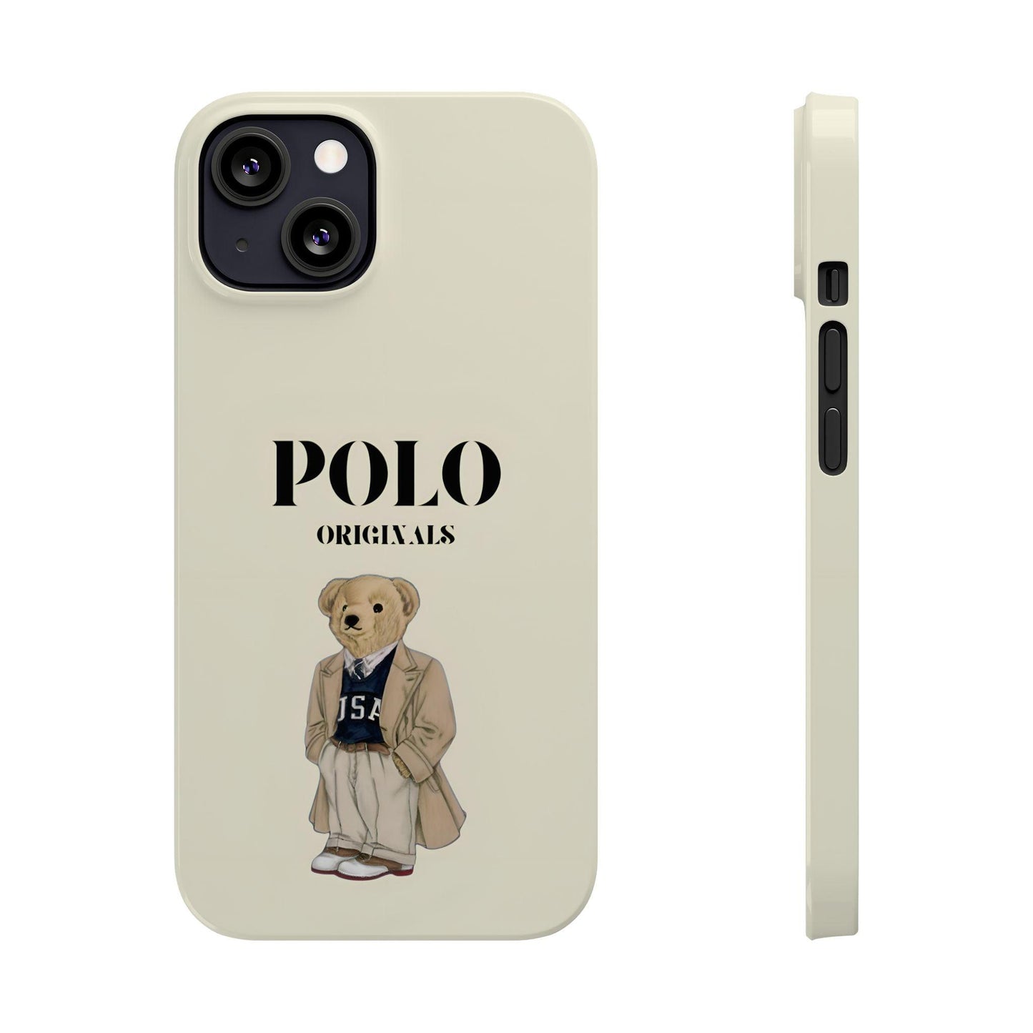 Polo Originals Bear Slim Phone Cases in Beige - SmartHomeGoodies